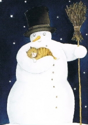 Catarina Kruusval - Schneemann mit Katze