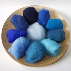 Alpenwolle im Vlies - Sortiment Blaues Wunder 100g