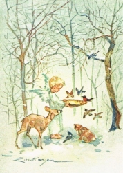 Erica von Kager - Engel fttert Vglein im Wald