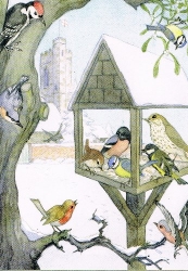 Molly Brett - Vgel am winterlichen Futterhaus