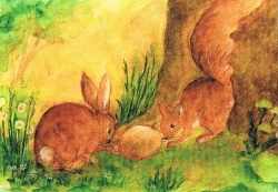 Stella Schupelius - Hase mit Eichhrnchen
