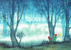 Anne Hunold - Wichtel und Rehe im Nebel