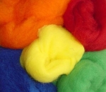 Alpenwolle im Vlies - Sortiment helle Farben 100 g
