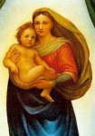 Raffael - Sixtinische Madonna ca. 24 x 33 cm, Brustbild
